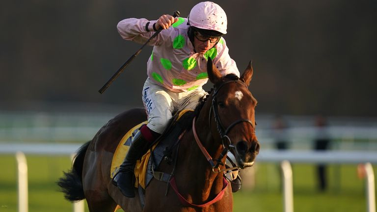 Royale Pagaille ridden by Charlie Deutsch win The Betfair Chase during Betfair Chase Day at Haydock