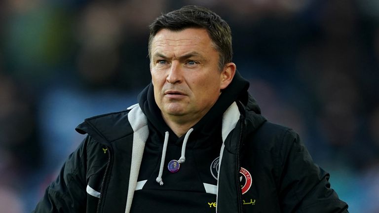 Sheffield United manager Paul Heckingbottom prior to the Premier League match at Burnley
