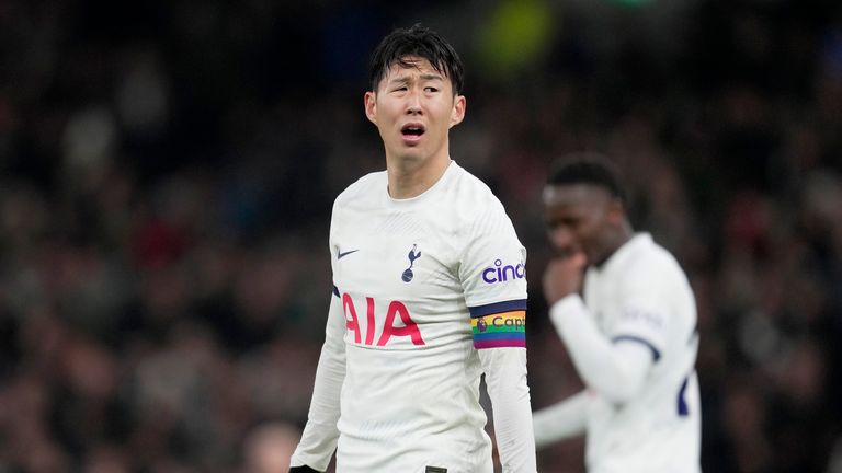 Heung-min Son cuts a dejected figure on Thursday