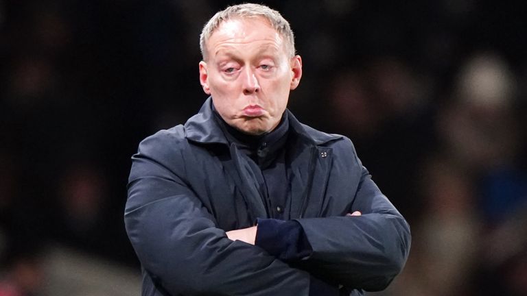 Steve Cooper cuts a frustrated figure during the 5-0 defeat at Fulham