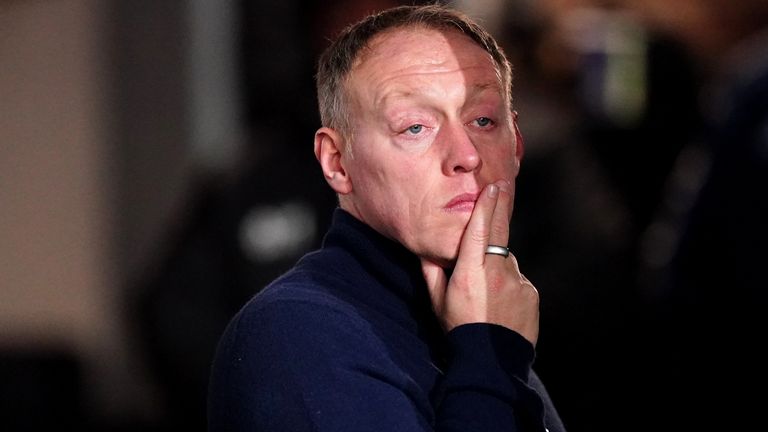Steve Cooper looks on following the 5-0 defeat to Fulham at Craven Cottage