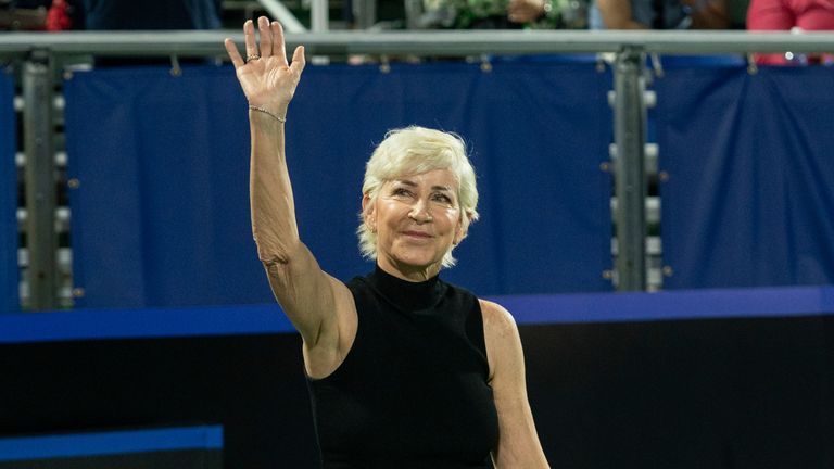 Chris Evert at the 2023 Billie Jean King Cup in Florida (AP)