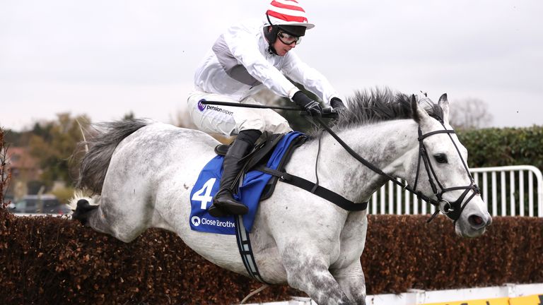 Unexpected Party ridden by jockey Kielan Woods during the Close Brothers Henry Viii Novices' Chase on day two of The Betfair Tingle Creek Festival at Sandown Park