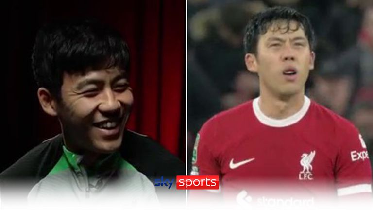 Liverpool midfielder Wataru Endo shares how it felt to score his first goal for the club and reveals why he started to wear gumshields when playing.