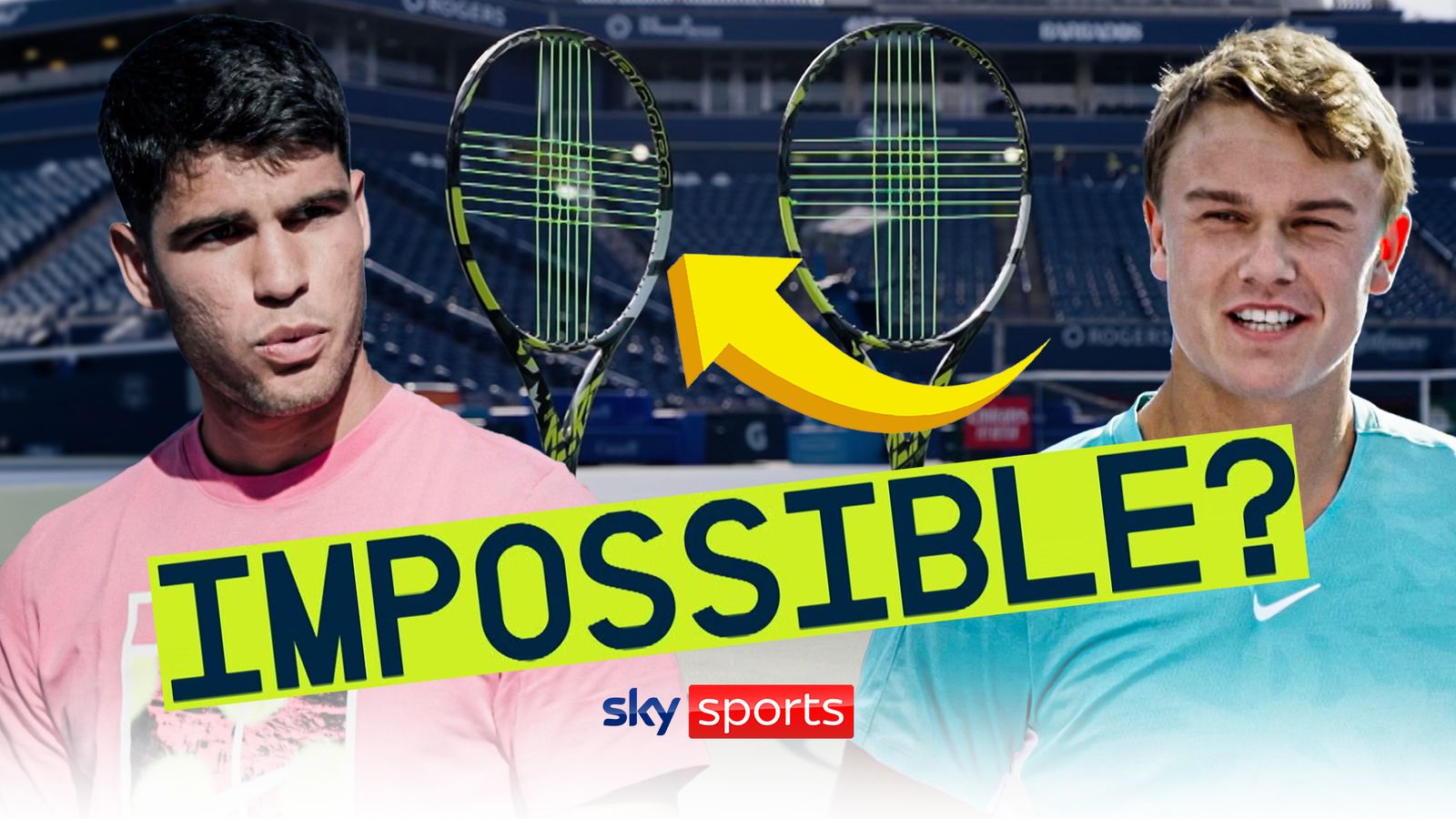 Carlos Alcaraz and Holger Rune take on the Impossible Racket Challenge ...