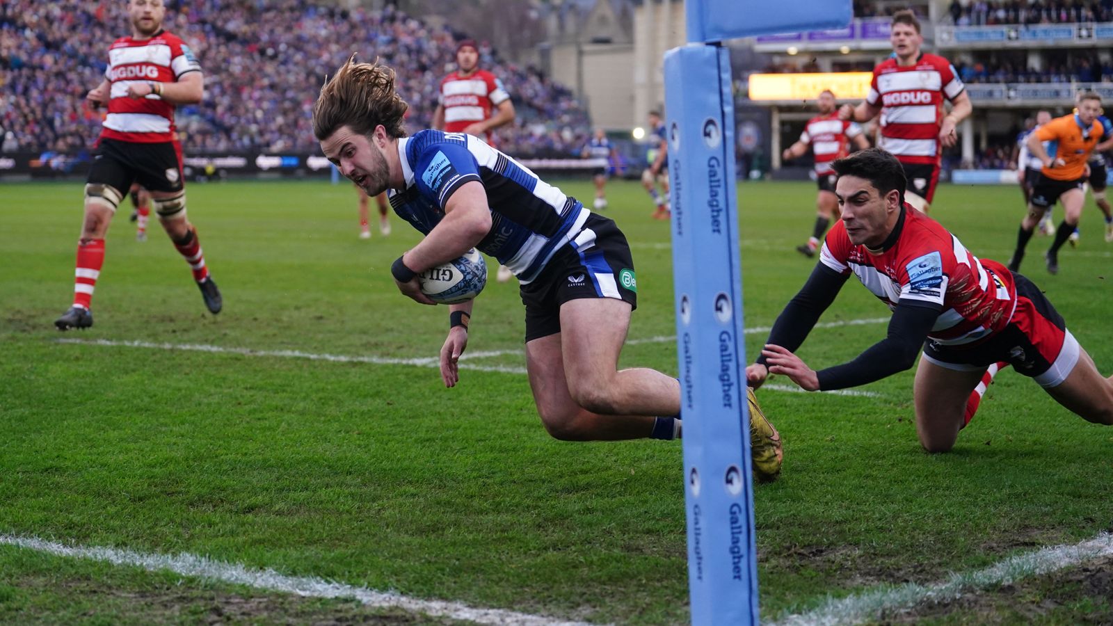 Gallagher Premiership: Bathtub beat Gloucester 17-10 to be in contact at high as Tom de Glanville scores two tries
