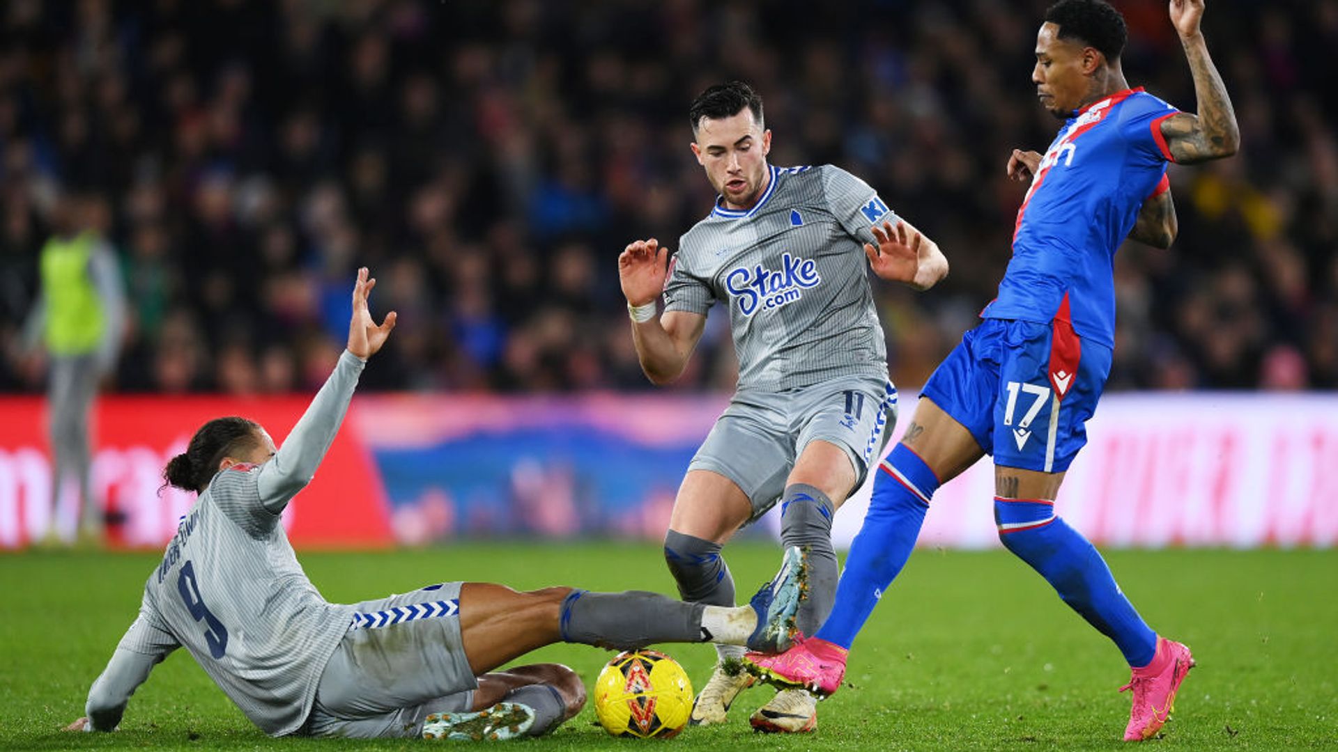 Calvert-Lewin handed harsh red as Palace and Everton draw cup tie