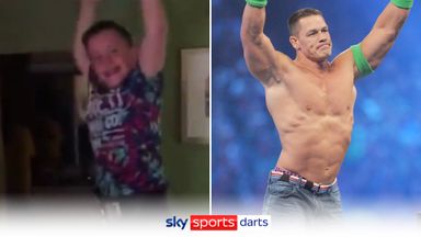 Can you see him? Ten-year-old Littler imitates WWE's John Cena! 