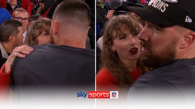 Kelce celebrates AFC Championship win with partner Taylor Swift