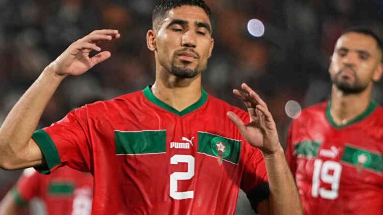 January 30 2024: Achraf Hakimi (Morocco) // during a African Cup of Nations Round of 16 game, Morocco vs South Africa, at Stade Laurent Pokou, San Pedro, Ivory Coast. Kim Price/CSM (Credit Image: .. Kim Price/Cal Sport Media) (Cal Sport Media via AP Images)