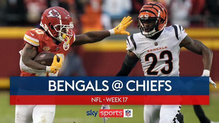 Highlights of the Cincinnati Bengals against the Kansas City Chiefs in Week 17 of the NFL season.