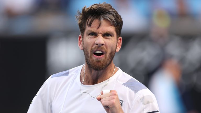 Cameron Norrie of United Kingdom celebrates winning the fourth set during their round four singles match against Alexander Zverev of Germany during the 2024 Australian Open at Melbourne Park on January 22, 2024 in Melbourne, Australia. (Photo by Julian Finney/Getty Images)