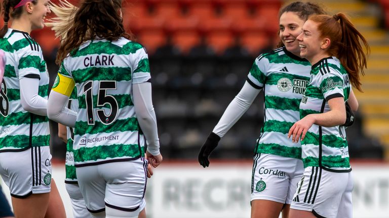 Celtic Women celebrate smashing nine goals past Montrose