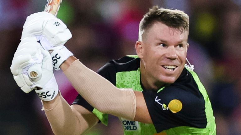 David Warner, Sydney Thunder, Big Bash League (Associated Press)