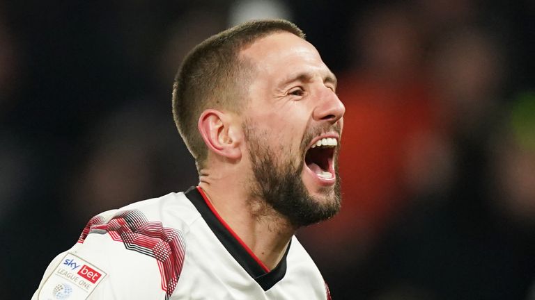 Derby County's Conor Hourihane celebrates scoring their side's third goal of the game during the Sky Bet League one match at Pride Park, Derby. Picture date: Monday January 15, 2024.