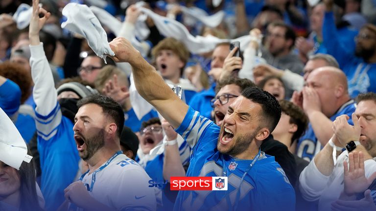 Spectators react during the second half of an NFL football NFC divisional playoff game between the Detroit Lions and the Tampa Bay Buccaneers