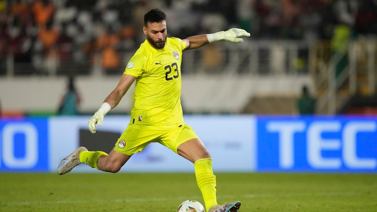 Egypt's goalkeeper Mohamed Abou Gabal missed his penalty