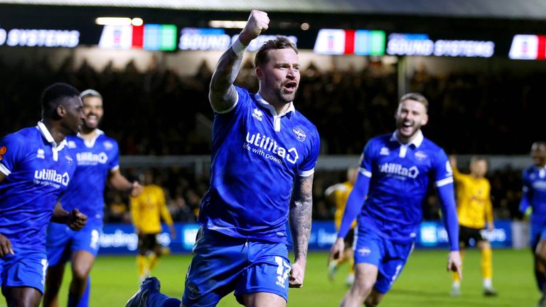 Chris Maguire celebrates after equalising from the penalty spot