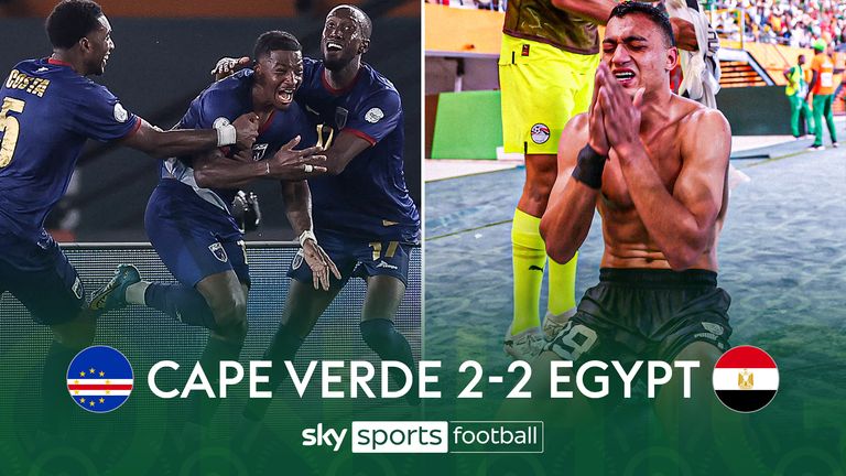 Highlights from the Africa Cup of Nations clash between Cape Verde and Egypt.