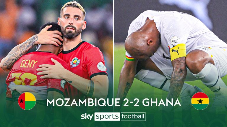 Lo más destacado del choque de la Copa Africana de Naciones entre Mozambique y Ghana.