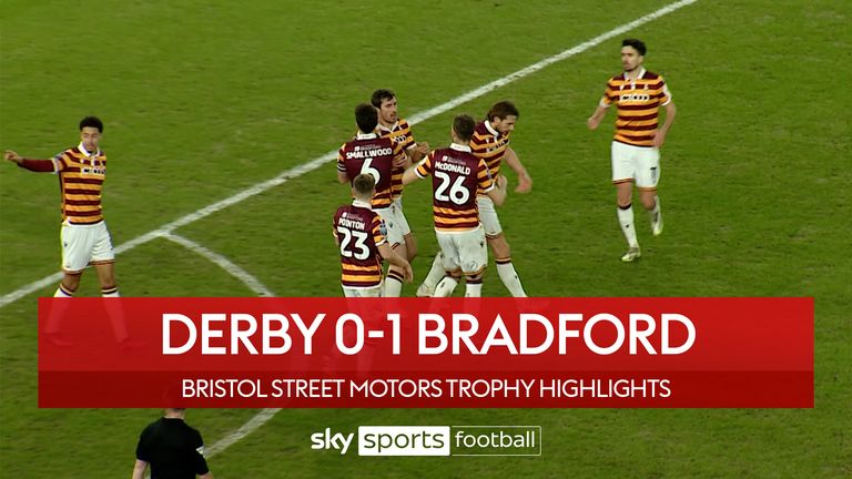 Highlights of the Bristol Street Motors Trophy round 16 match between Derby County and Bradford City thumb 