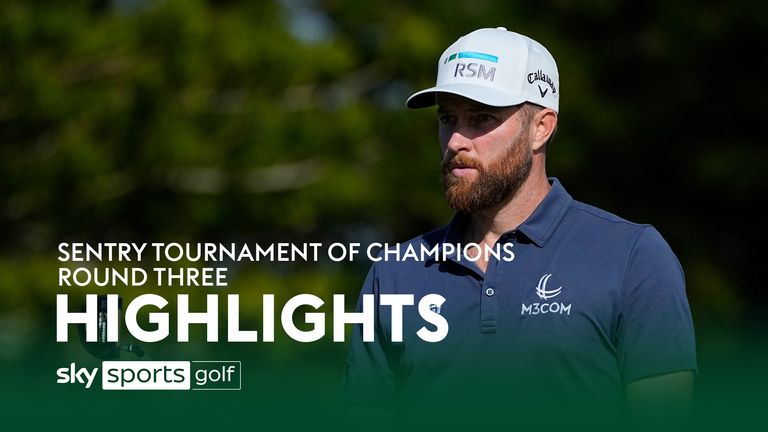 Chris Kirk watches his shot on the second green during the third round of The Sentry golf event, Saturday, Jan. 6, 2024, at Kapalua Plantation Course in Kapalua, Hawaii.
