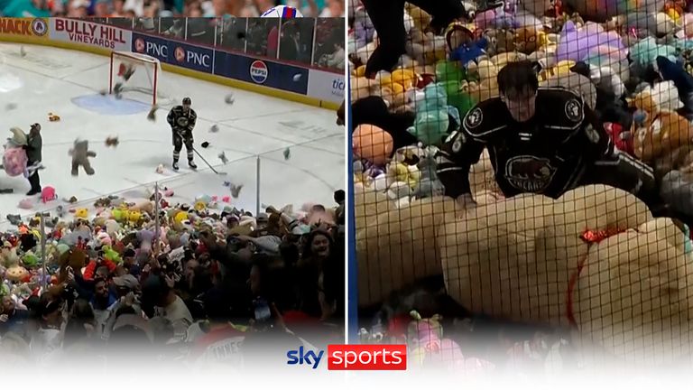 ‘Let the cuddly mayhem commence!’ | Thousand of toys thrown onto ice ...