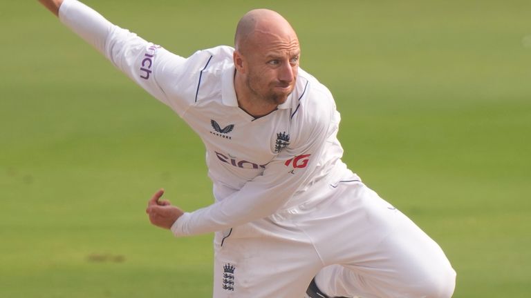 Jack Leach (1-54) is England's only senior spinner for the India tour