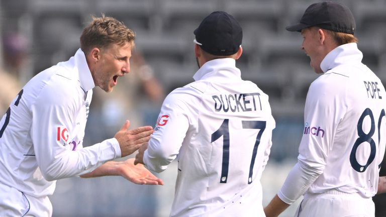 England's off-spinner Joe Root dismissed Yashasvi Jaiswal (80) in the first over of day two.