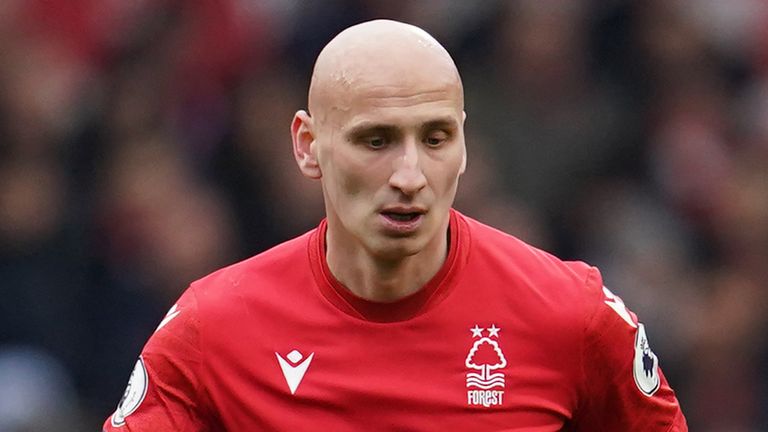 Nottingham Forest&#39;s Jonjo Shelvey during the Premier League match at the City Ground, Nottingham. Picture date: Sunday March 5, 2023. See PA story SOCCER Forest. Photo credit should read: Nick Potts/PA Wire. RESTRICTIONS: EDITORIAL USE ONLY No use with unauthorised audio, video, data, fixture lists, club/league logos or "live" services. Online in-match use limited to 120 images, no video emulation. No use in betting, games or single club/league/player publications.