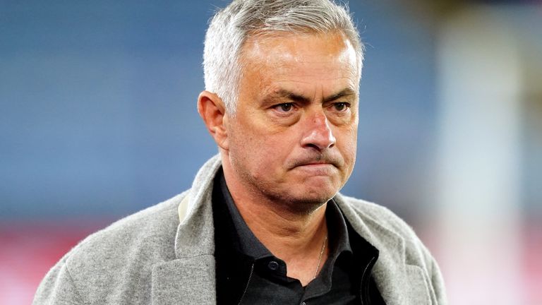 File photo dated 28-04-2022 of Roma manager Jose Mourinho who has been sacked, the Serie A club have announced. Issue date: Tuesday January 16, 2024.