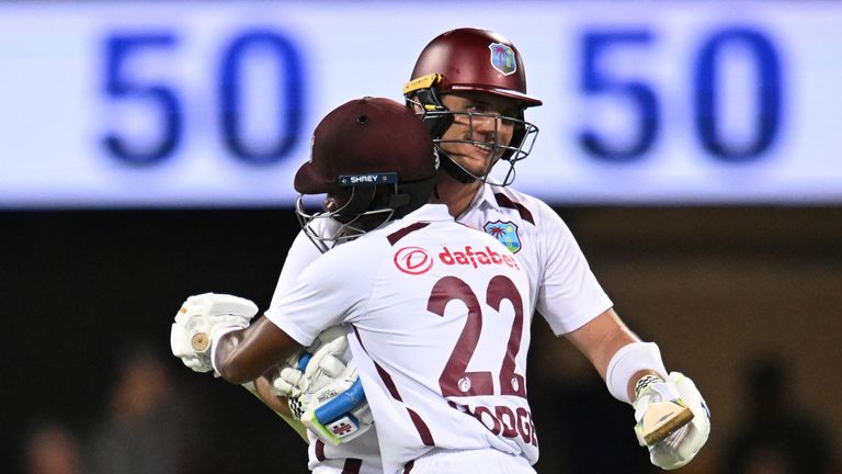 West Indies' Joshua Da Silva shared a stunning 149-run partnership with teammate Kavem Hodge 