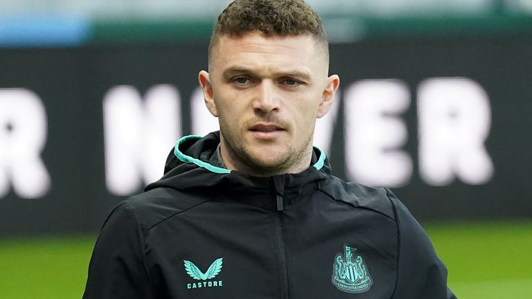 Newcastle United's Kieran Trippier arrives ahead of the Premier League match at St. James' Park, Newcastle upon Tyne. Picture date: Saturday January 13, 2024.