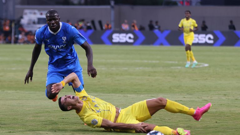 Koulibaly joined the likes of Cristiano Ronaldo (right) by joining the Saudi Pro League in 2023
