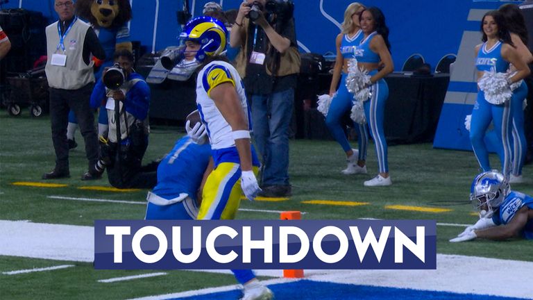Puka Nacua 50 yard touchdown after breaking rookie yard record in a play off thumb 
