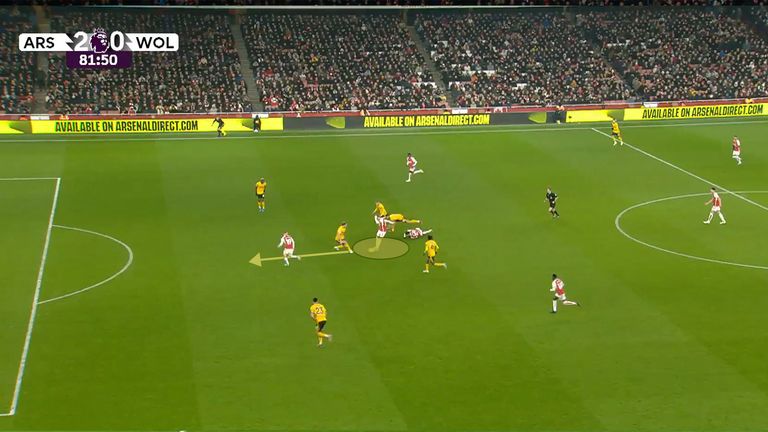 Against Wolves in December, Odegaard played Trossard through but his one-on-one was saved