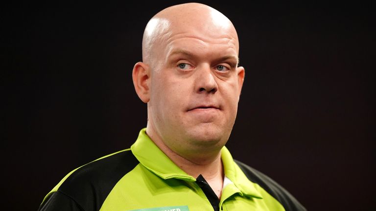 Michael van Gerwen who is ready to carry on breaking the pain barrier in his pursuit of back-to-back World Matchplay titles. Issue date: Friday July 14, 2023.