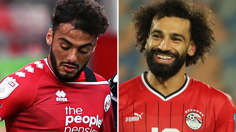 Tarryn Allarakhia, pictured during his time with Crawley Town, and Egypt&#39;s Mohamed Salah