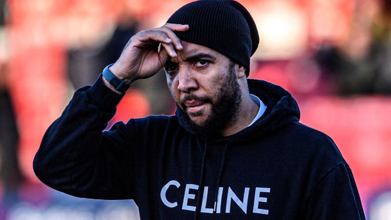 Forest Green Rovers' manager Troy Deeney is watching the Sky Bet League 2 match between Salford City and Forest Green Rovers at The Peninsula Stadium, Moor Lane, Salford, on January 6, 2024. (Photo by MI News/NurPhoto)