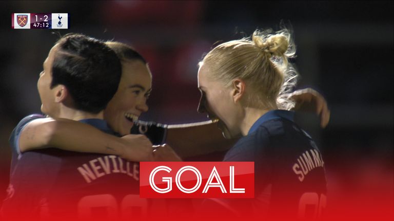 Grace Clinton scores second goal against West Ham.