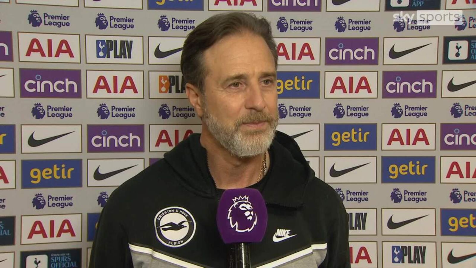 Brighton assistant head coach Andrea Maldera explains how Roberto De Zerbi who missed the game after undergoing dental surgery in Italy communicated with him during their 2 1 loss at Tottenham