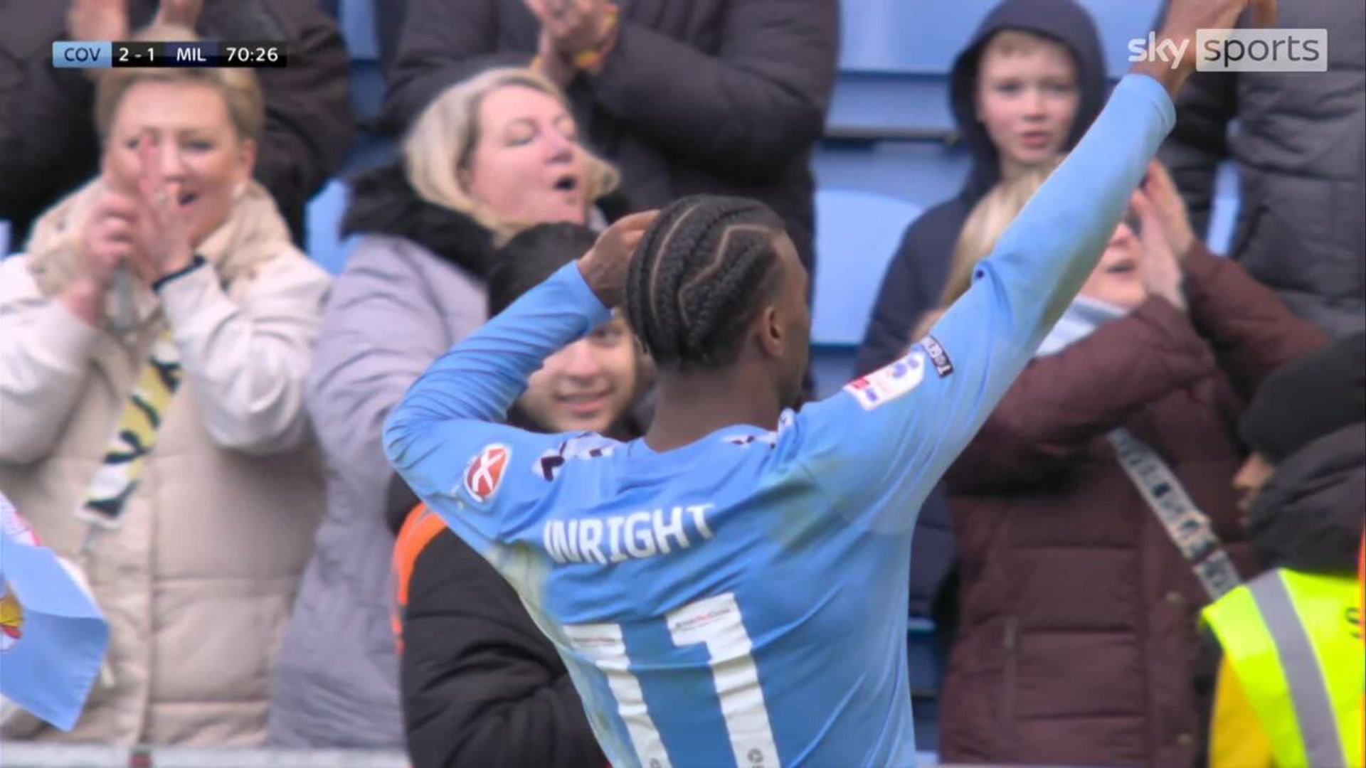 Wright at the double to put Coventry ahead