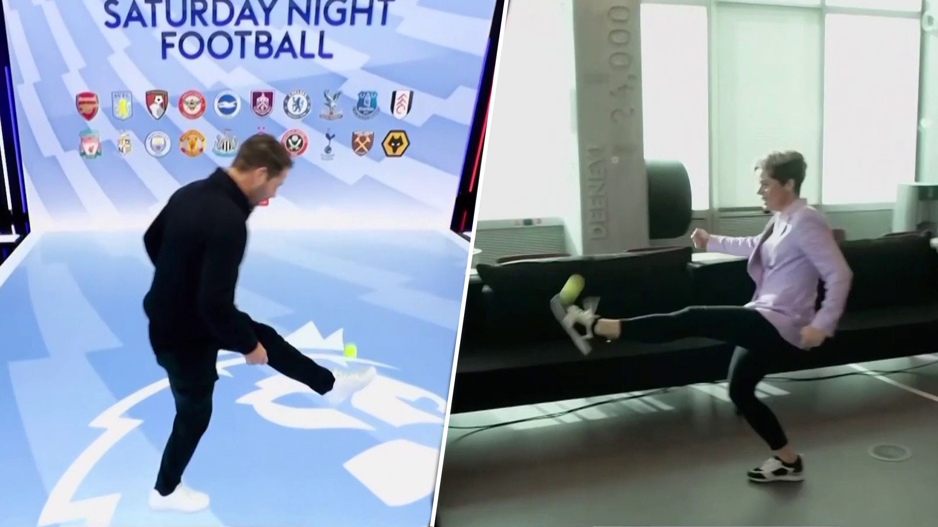 'Redknapp you're on fire!' | Our pundits take on tennis keepie uppie challenge!
