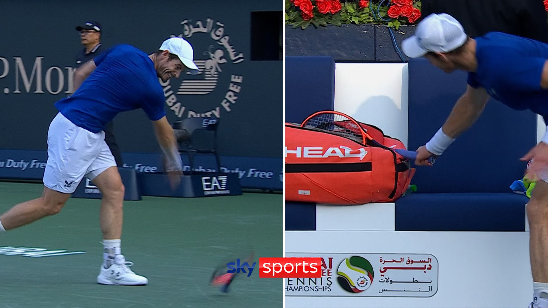 Murray's frustrations boil over after slamming racket on floor