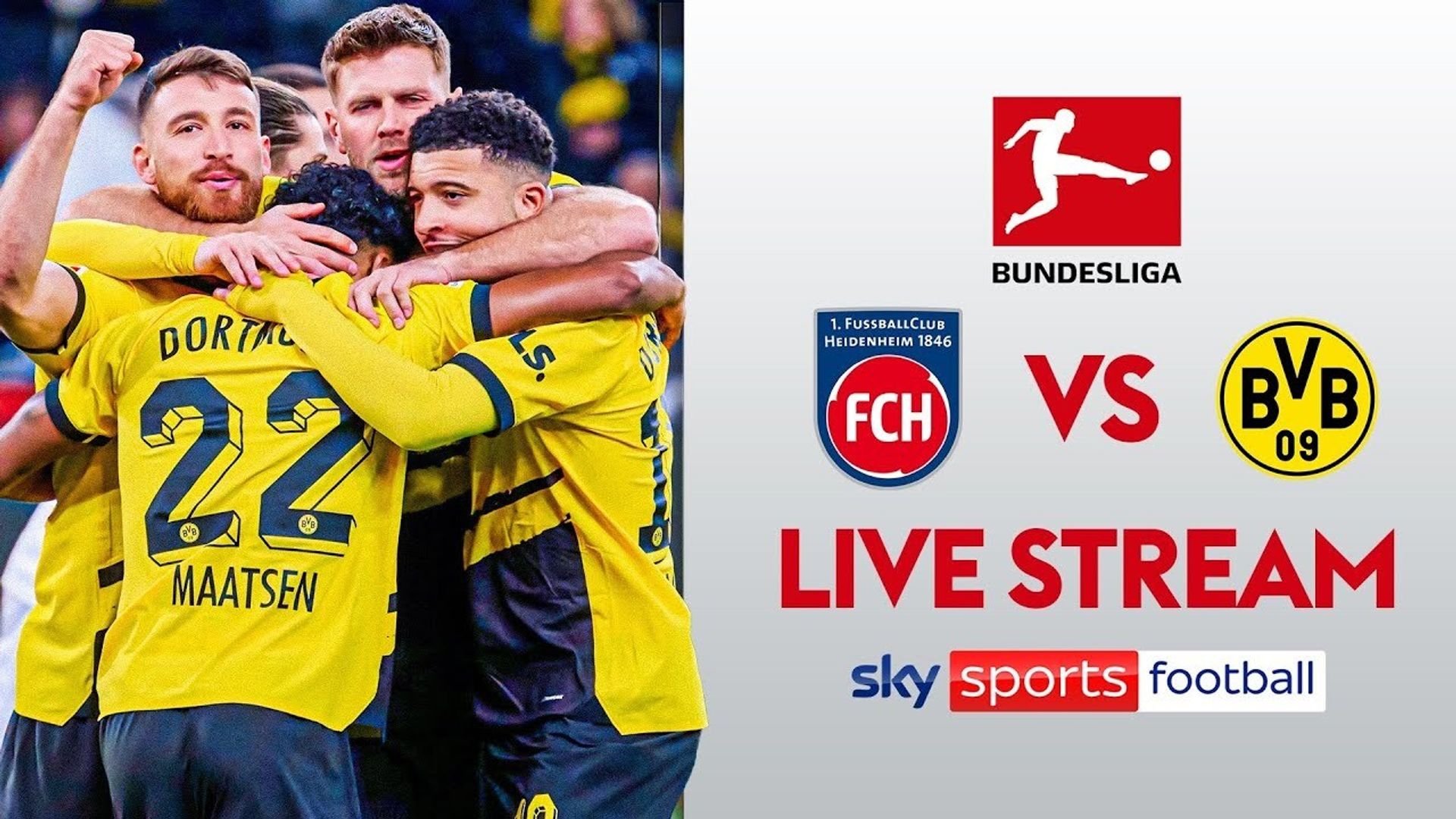 FREE STREAM: Watch Dortmund face Heidenheim in Bundesliga at 7.20pm