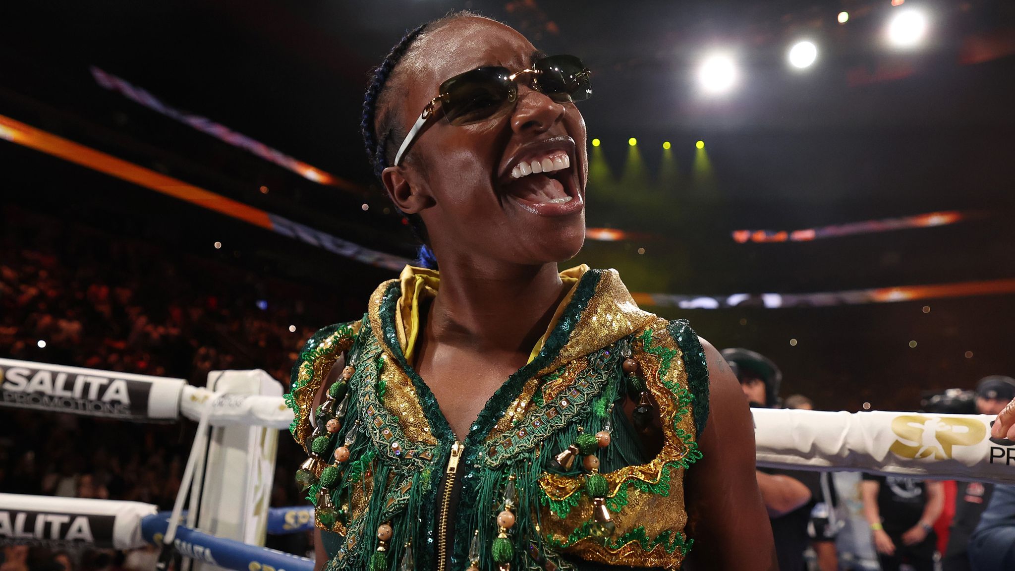 Claressa Shields wins first female MMA bout in Saudi Arabia as she triumphs  on return to octagon | WWE News | Sky Sports