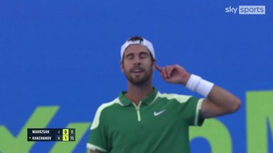 Khachanov wins point with incredible between-the-leg lob!