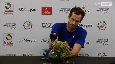 'Whoopsie!' - Murray knocks over vase during press conference