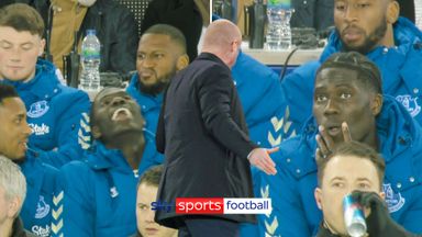Dyche catches Everton subs laughing!
