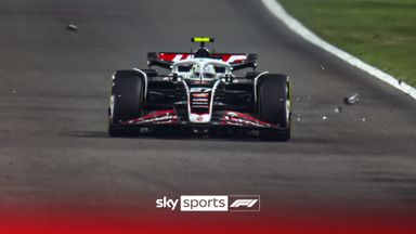F1 Testing: Hulkenberg runs over Aston Martin debris